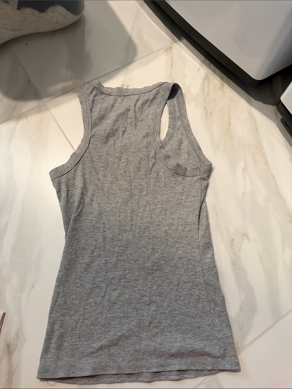 Full Tilt Heather Gray Ribbed Racerback Tank - Picture 3 of 3